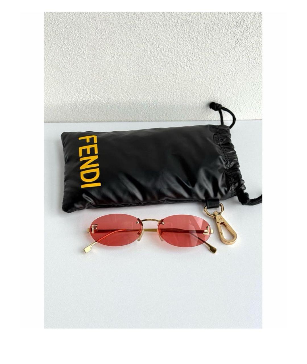 FENDI Красные солнцезащитные очки, фото 4