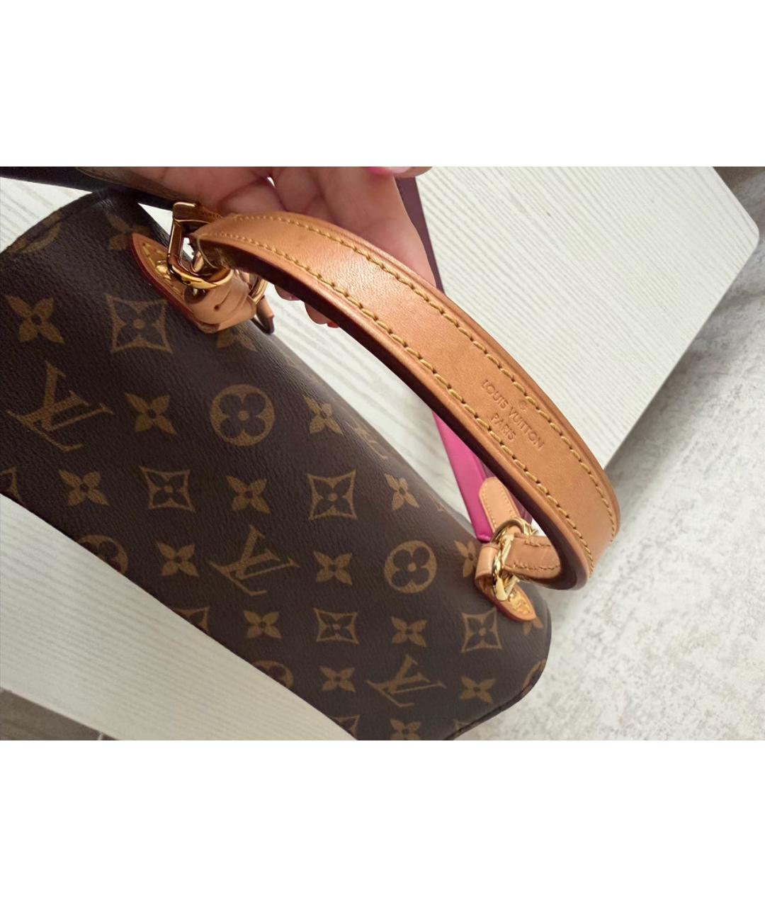 LOUIS VUITTON Коричневая сумка с короткими ручками, фото 5
