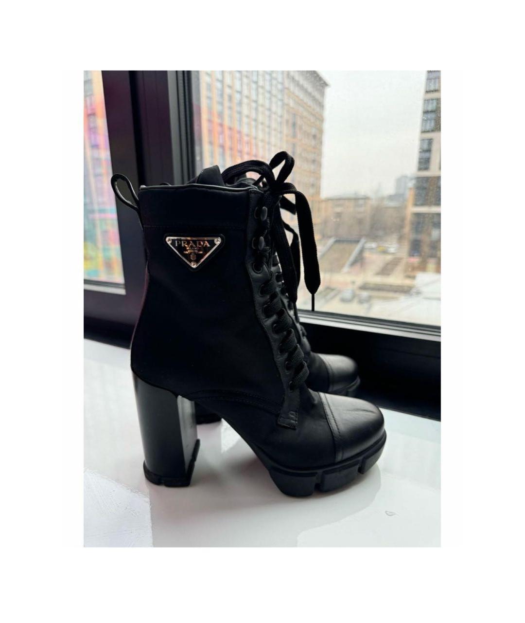PRADA Черные кожаные ботильоны, фото 5