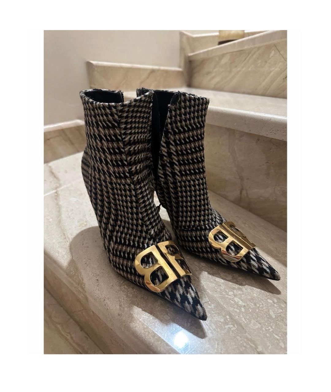 BALENCIAGA Бежевые текстильные ботильоны, фото 2