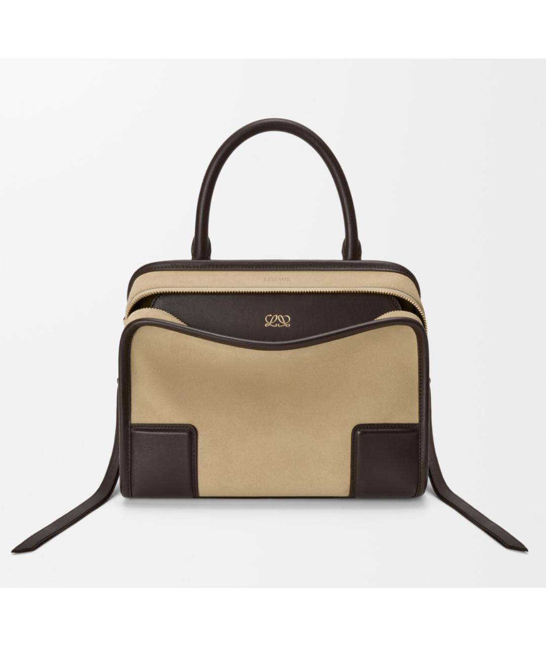 LOEWE Бежевая кожаная сумка через плечо, фото 4