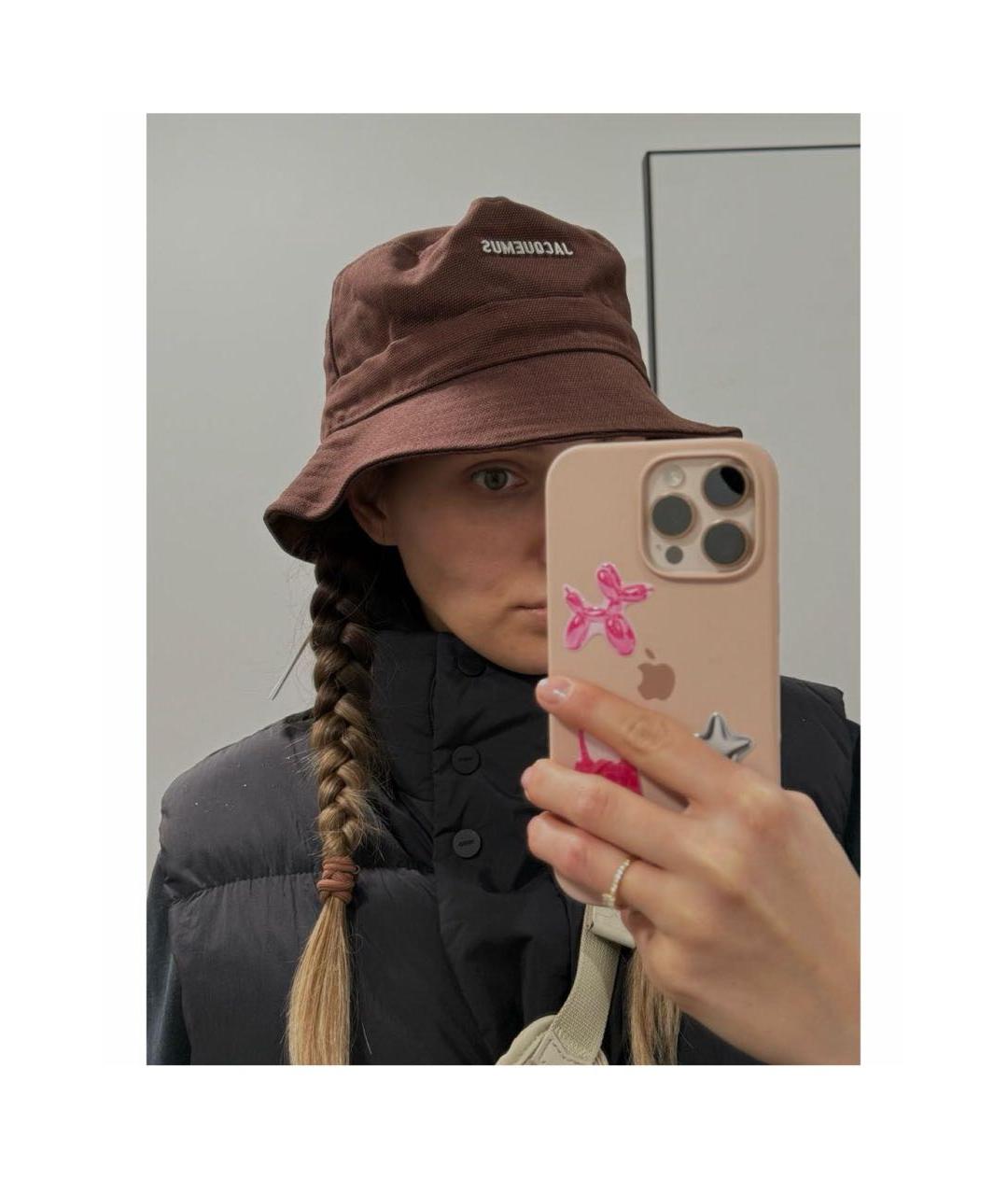 JACQUEMUS Коричневая хлопковая панама, фото 5