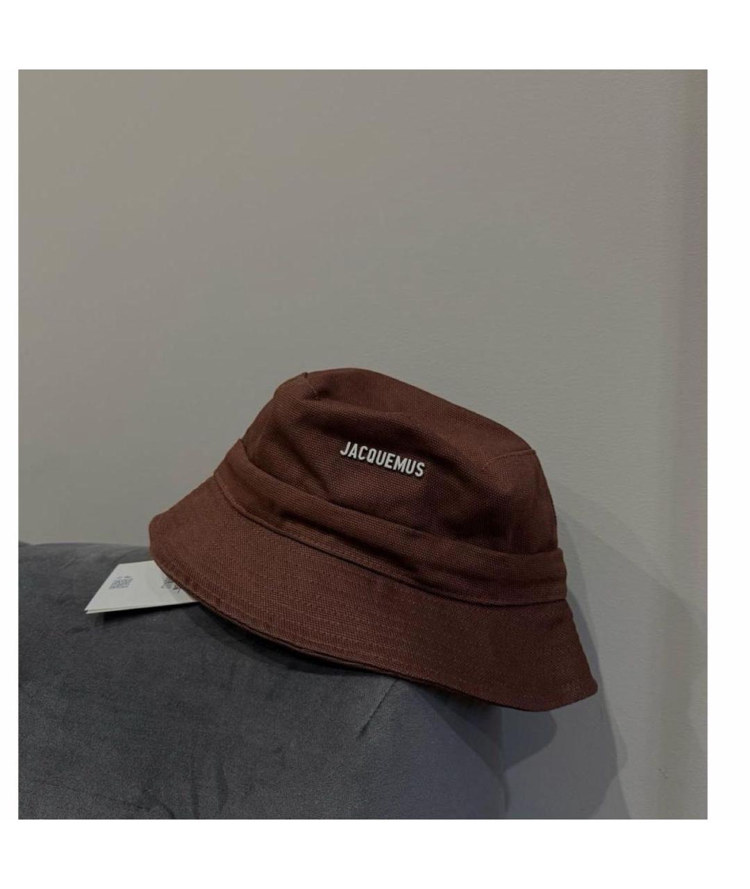 JACQUEMUS Коричневая хлопковая панама, фото 3