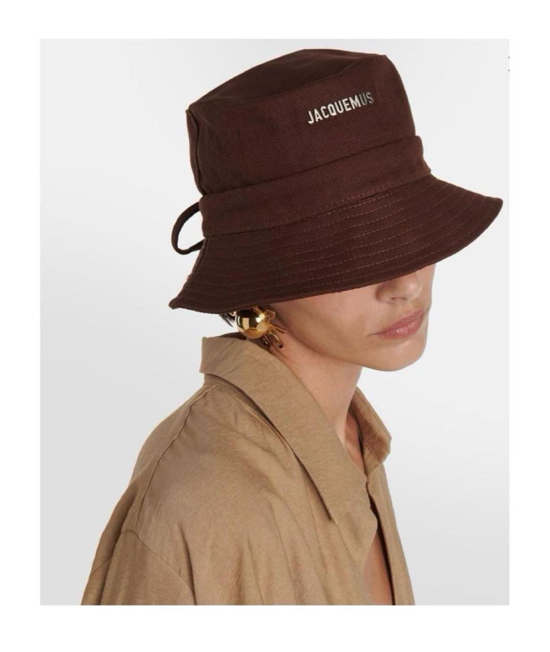 JACQUEMUS Коричневая хлопковая панама, фото 6