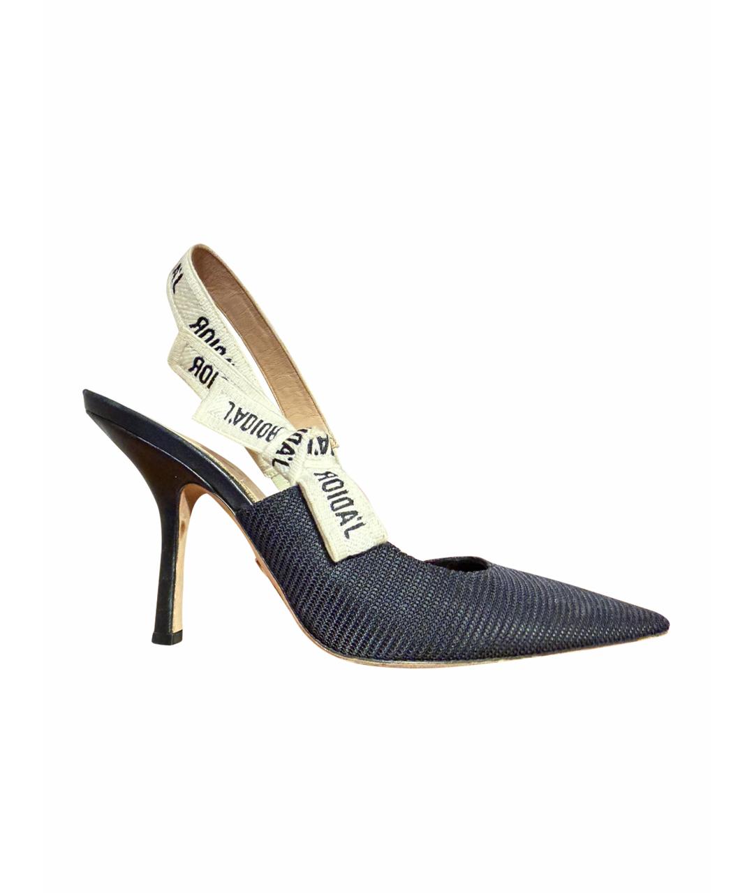 CHRISTIAN DIOR Черные текстильные туфли, фото 1