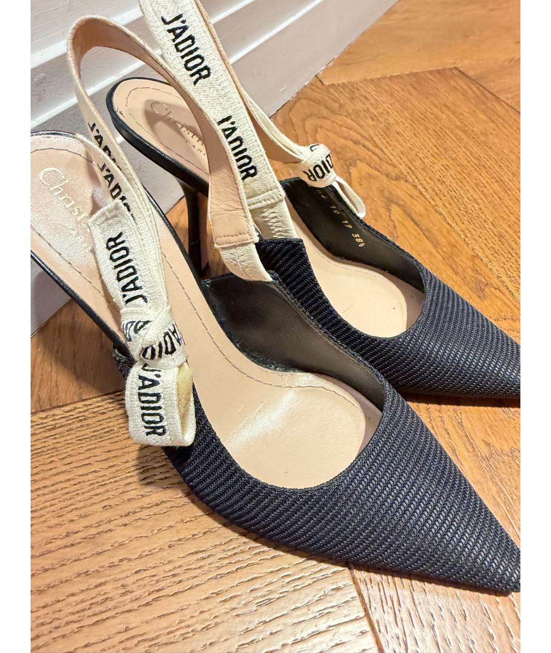 CHRISTIAN DIOR Черные текстильные туфли, фото 3