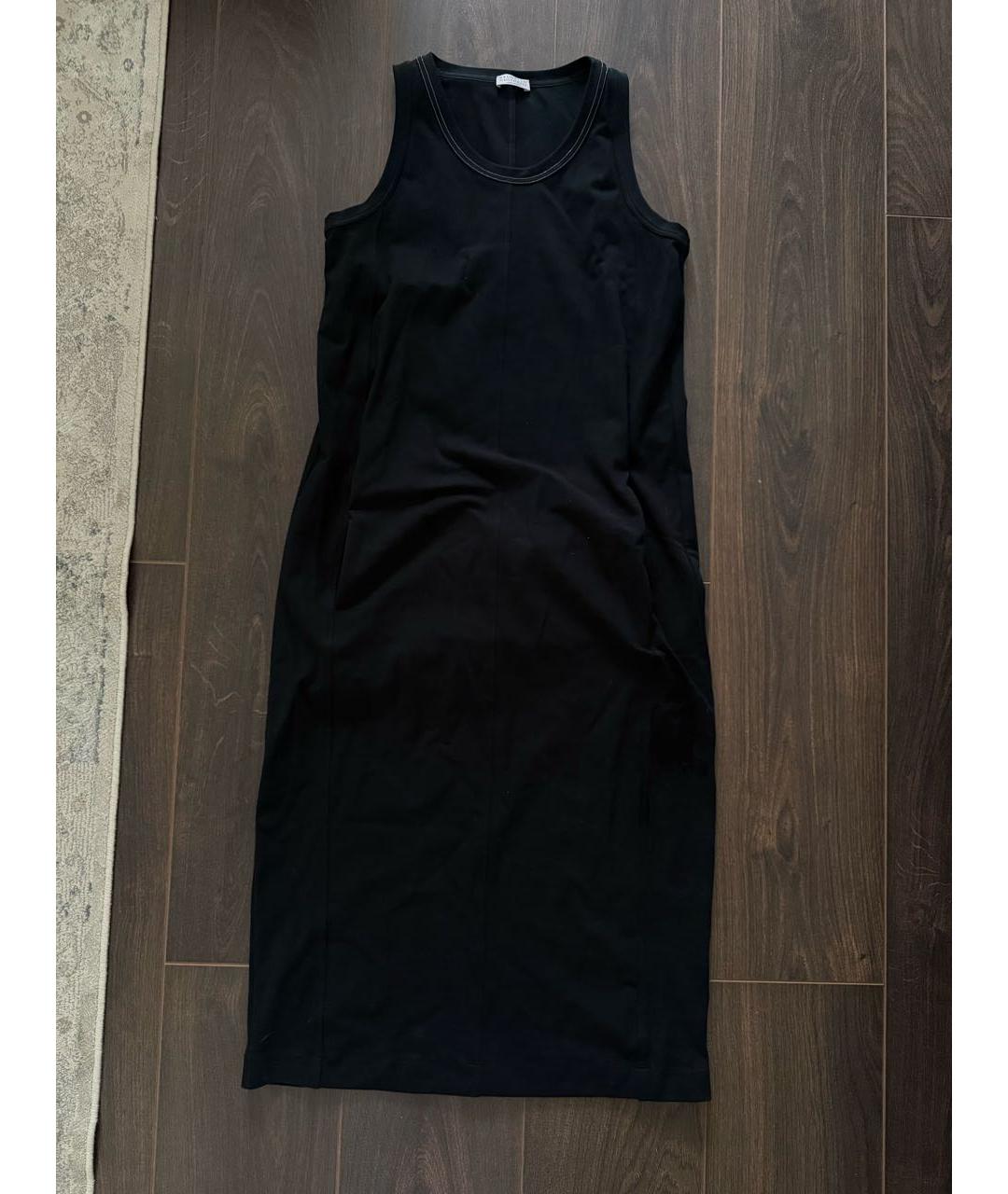 BRUNELLO CUCINELLI Черное хлопковое повседневное платье, фото 2