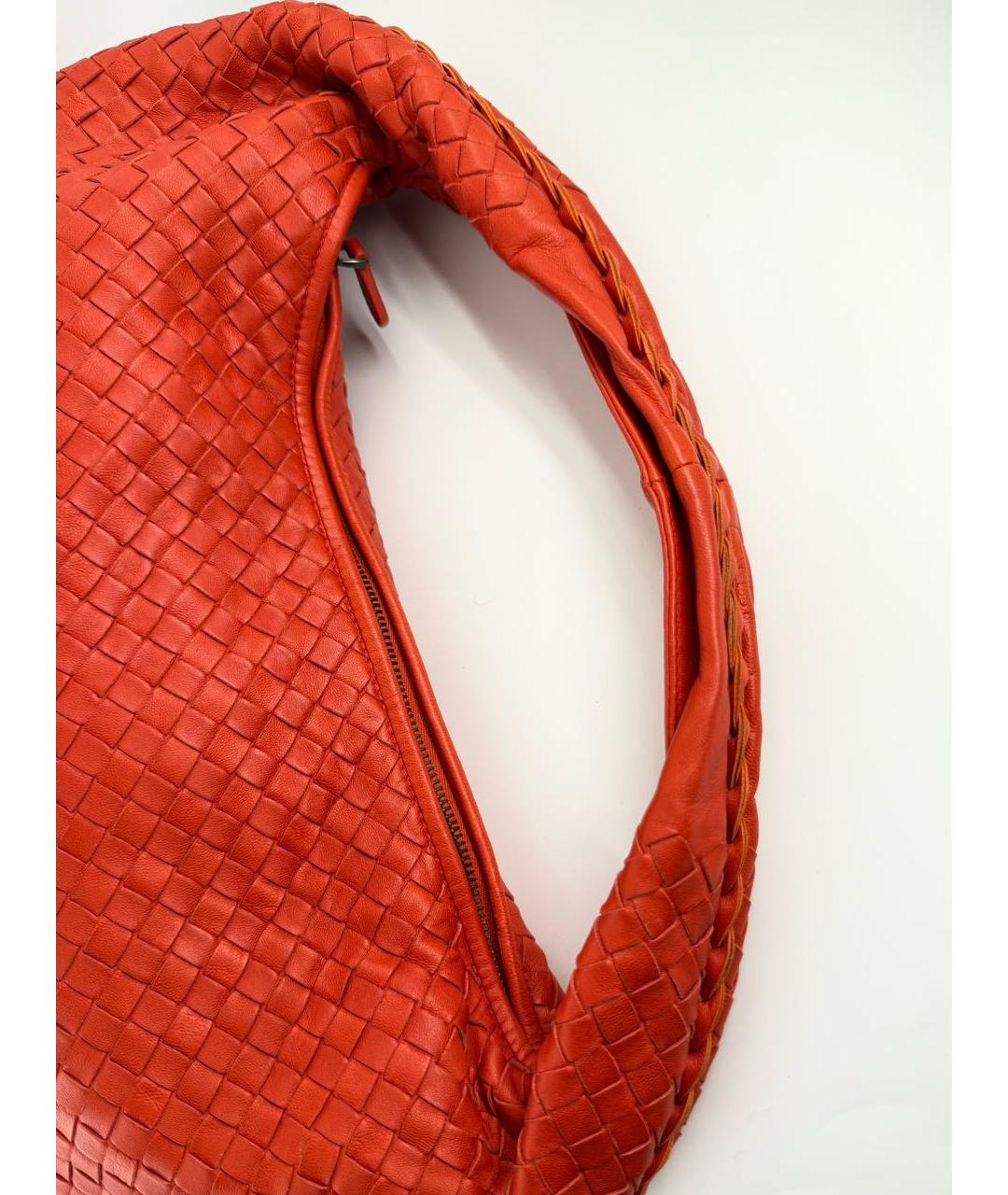 BOTTEGA VENETA Красная кожаная сумка через плечо, фото 4