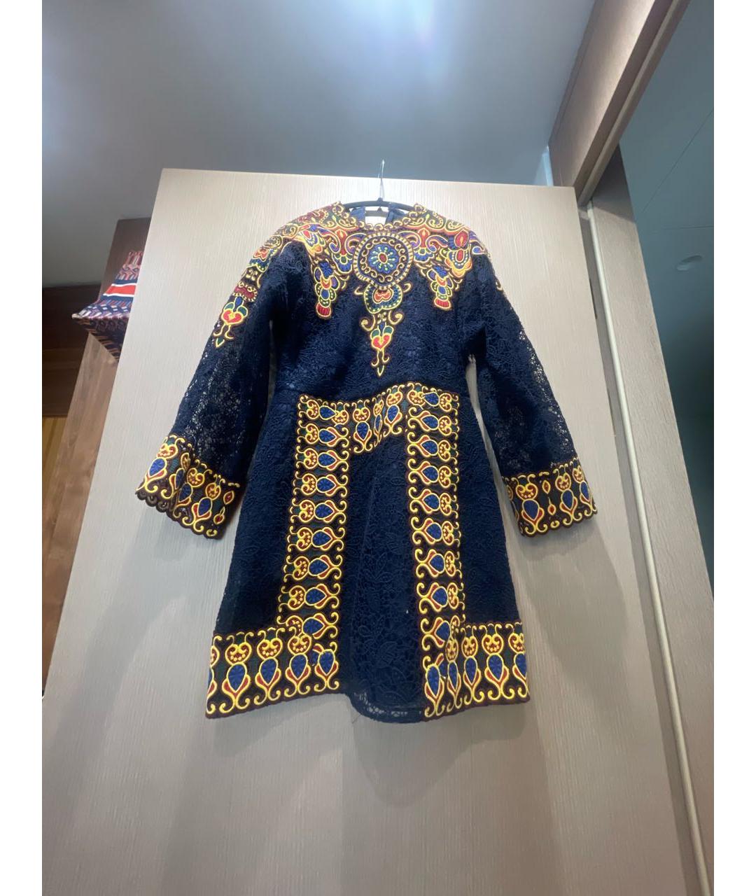 VALENTINO Синее хлопковое коктейльное платье, фото 5