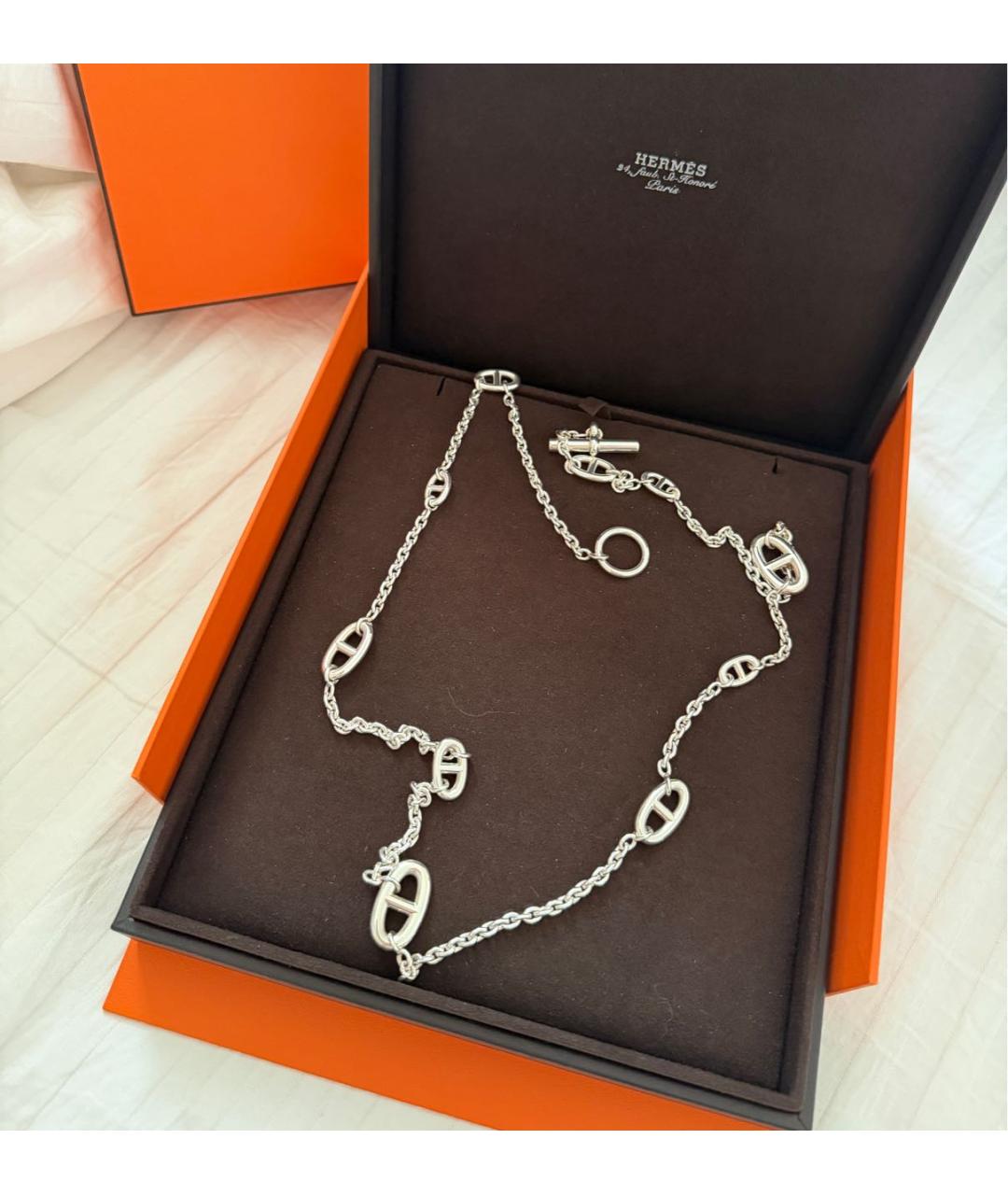 HERMES Серебряное серебряное колье, фото 6