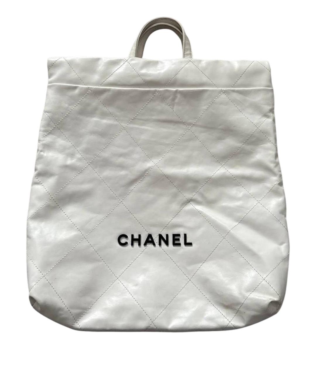 CHANEL Белый кожаный рюкзак, фото 1