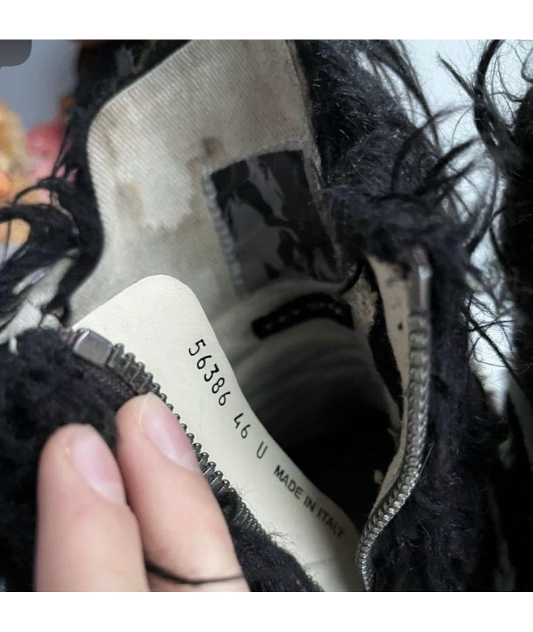 RICK OWENS Черные высокие кроссовки / кеды, фото 3