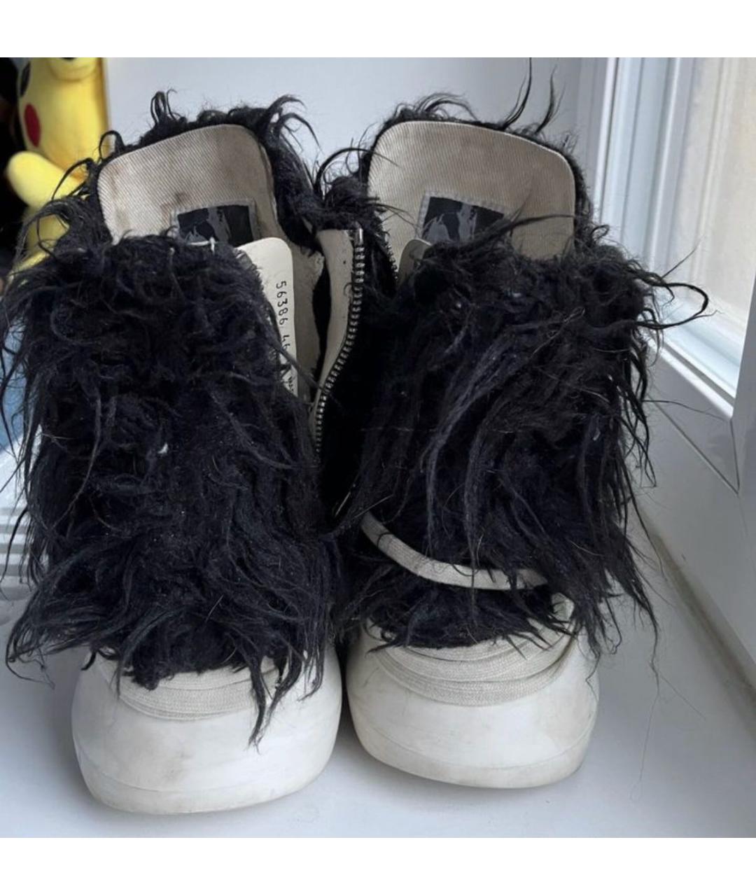 RICK OWENS Черные высокие кроссовки / кеды, фото 2