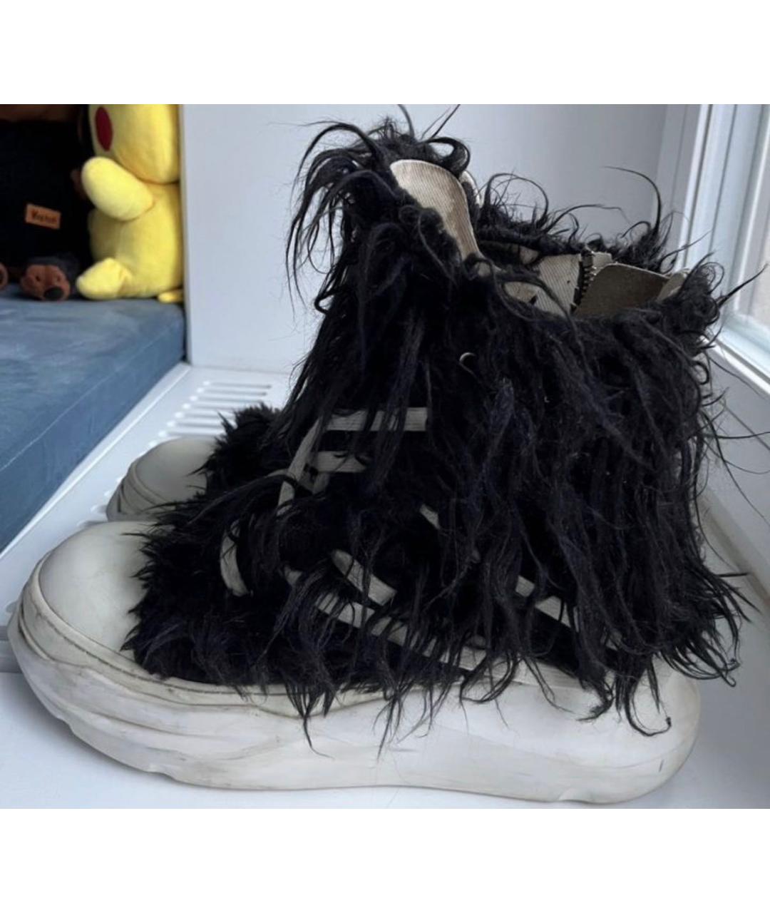 RICK OWENS Черные высокие кроссовки / кеды, фото 5