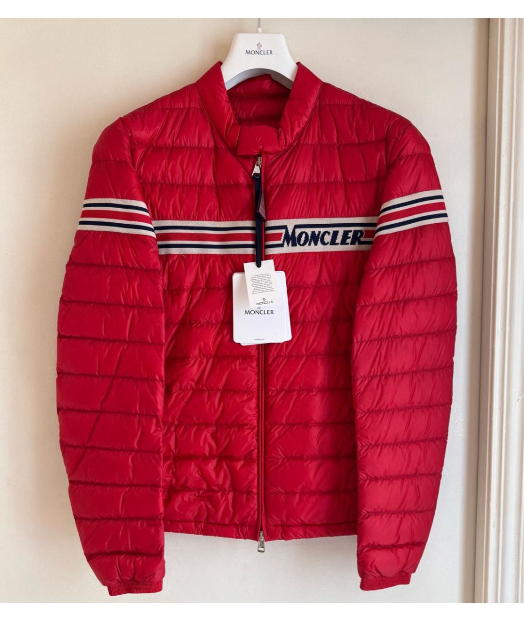 MONCLER Красная полиамидовая куртка, фото 6