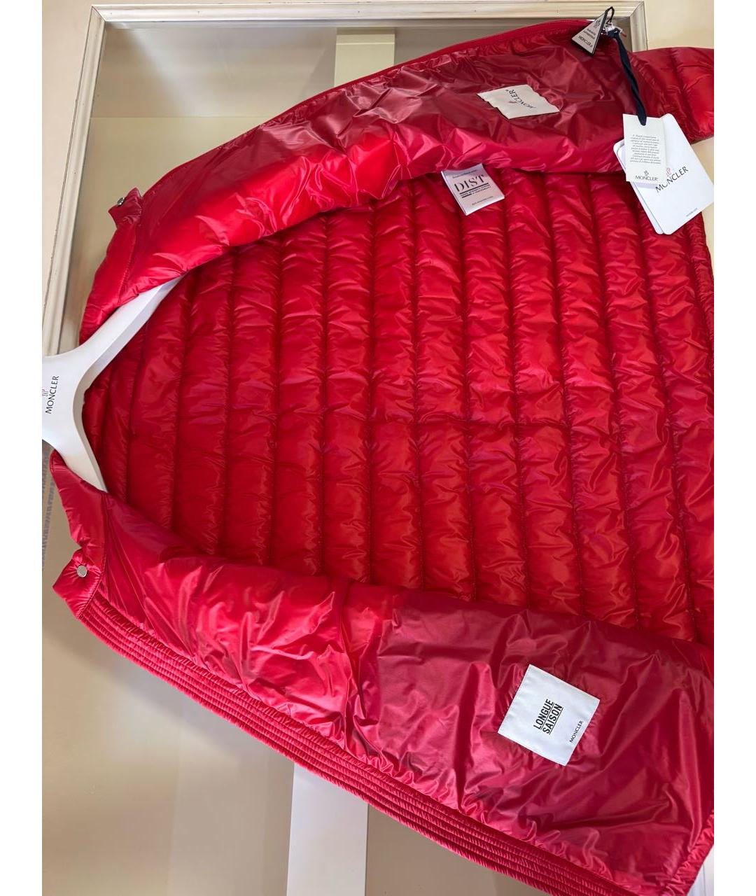 MONCLER Красная полиамидовая куртка, фото 7