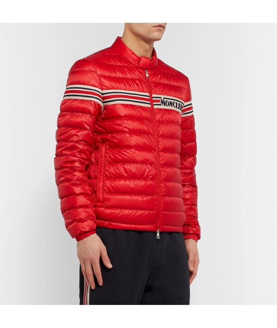 MONCLER Красная полиамидовая куртка, фото 3