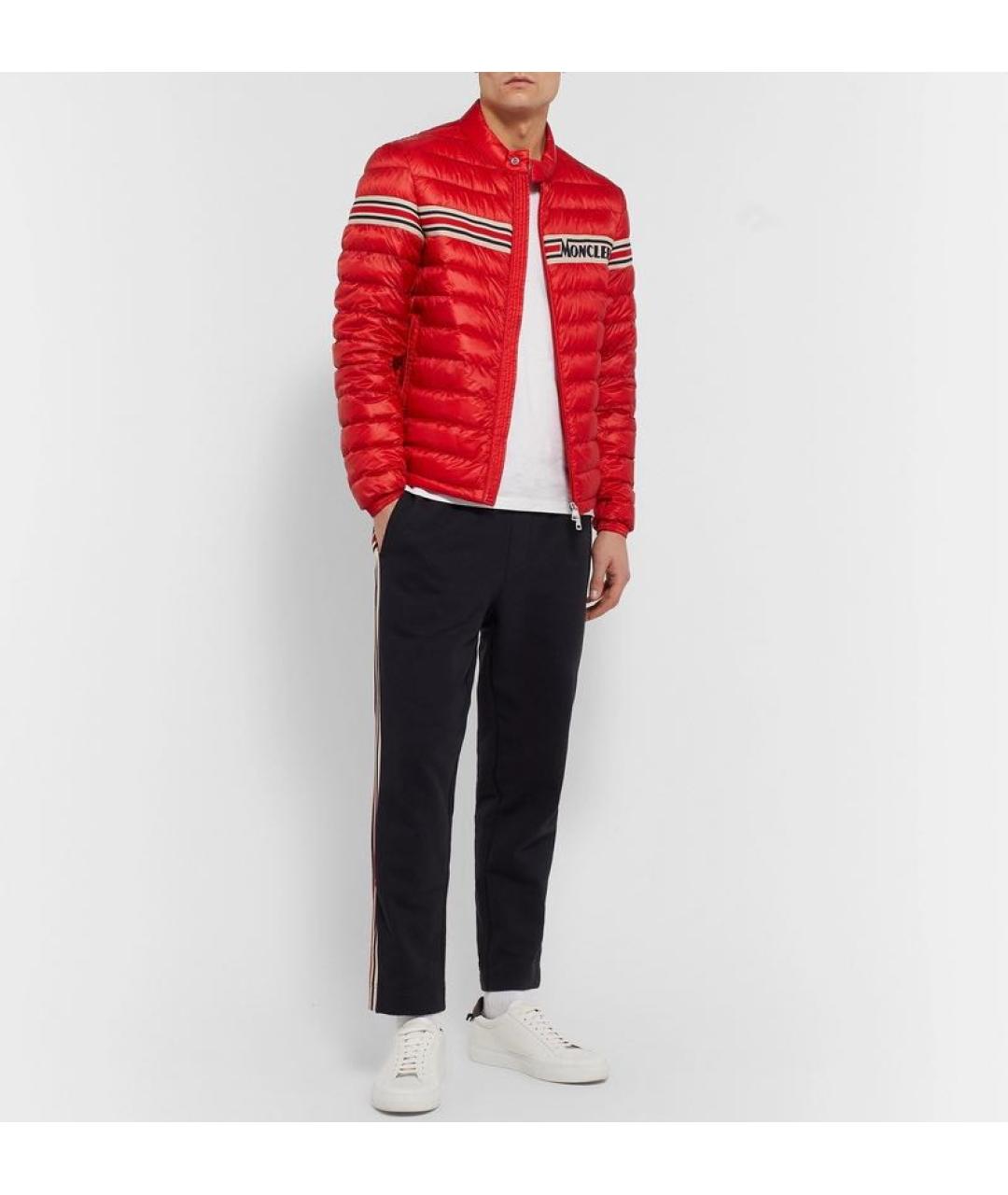MONCLER Красная полиамидовая куртка, фото 2