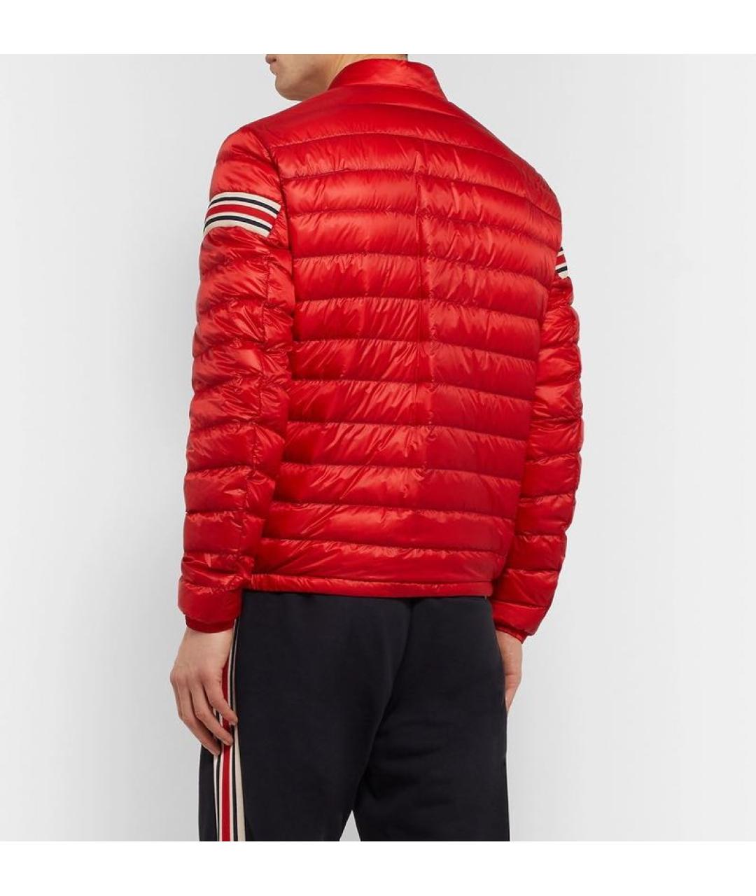 MONCLER Красная полиамидовая куртка, фото 4