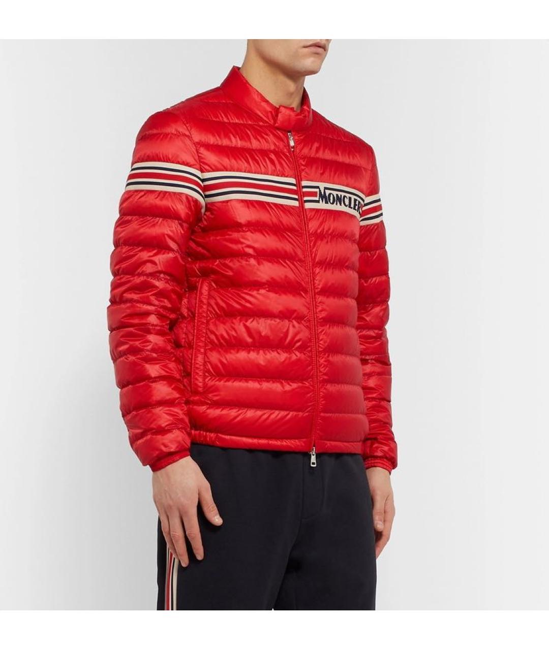 MONCLER Красная полиамидовая куртка, фото 3