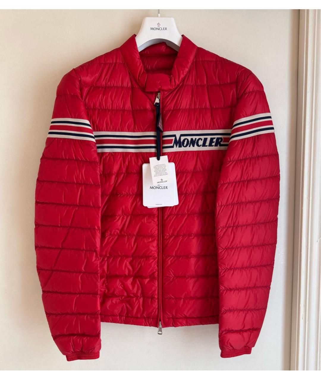 MONCLER Красная полиамидовая куртка, фото 6