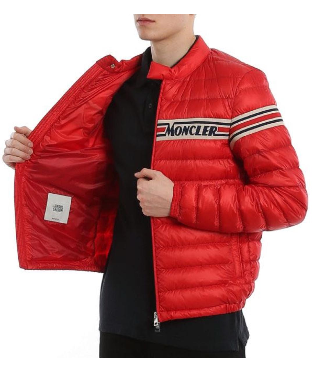 MONCLER Красная полиамидовая куртка, фото 5