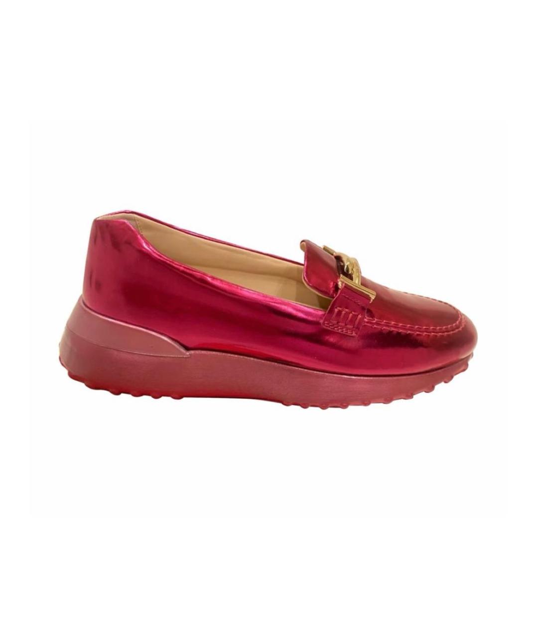 TOD'S Фуксия кожаные лоферы, фото 7