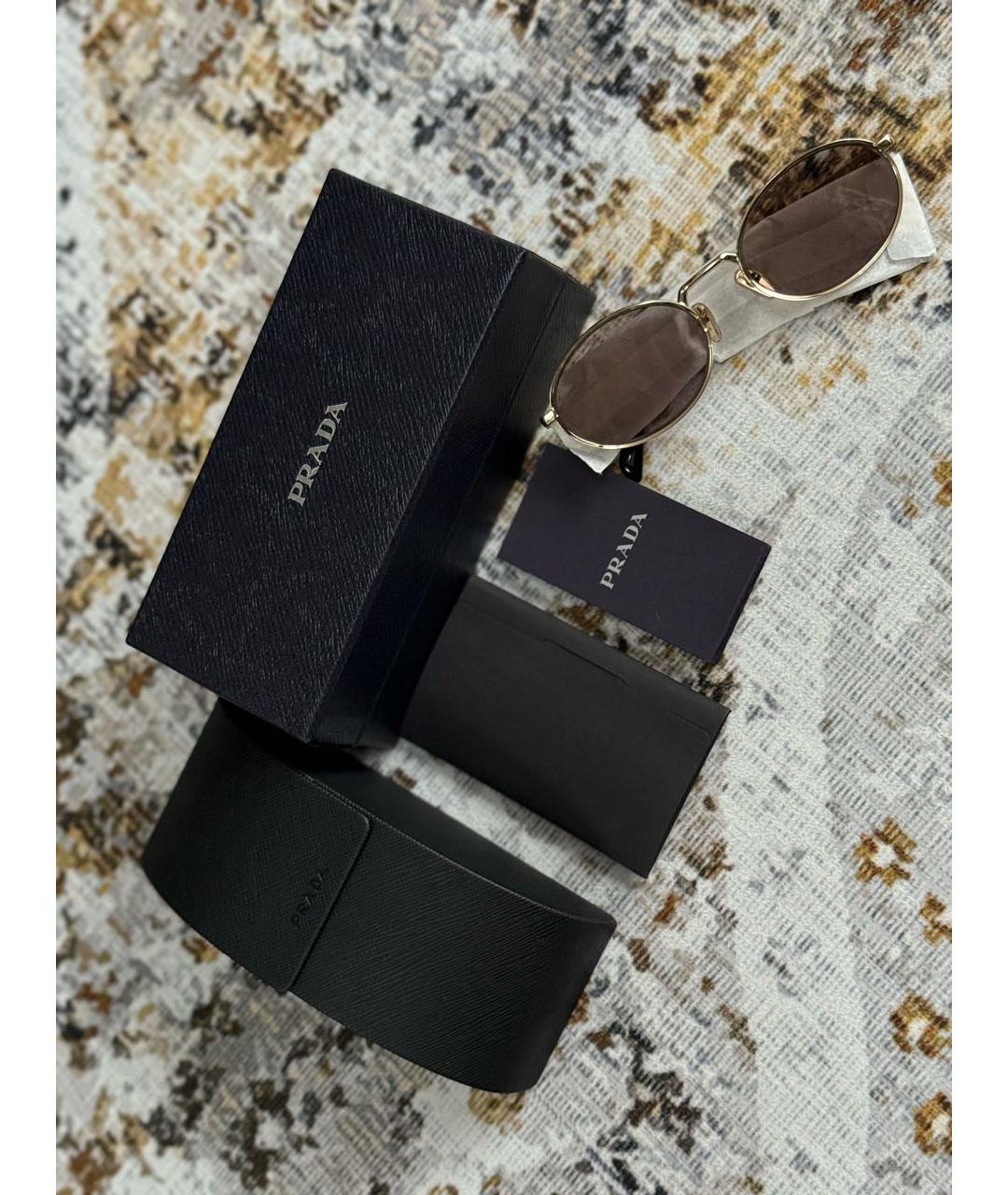 PRADA Коричневые металлические солнцезащитные очки, фото 6