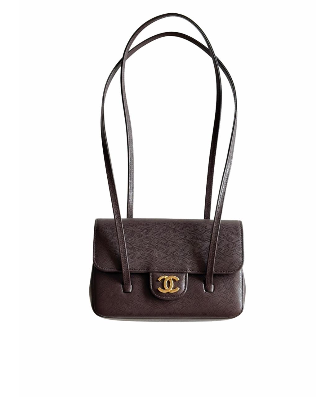 CHANEL Черная кожаная сумка с короткими ручками, фото 1