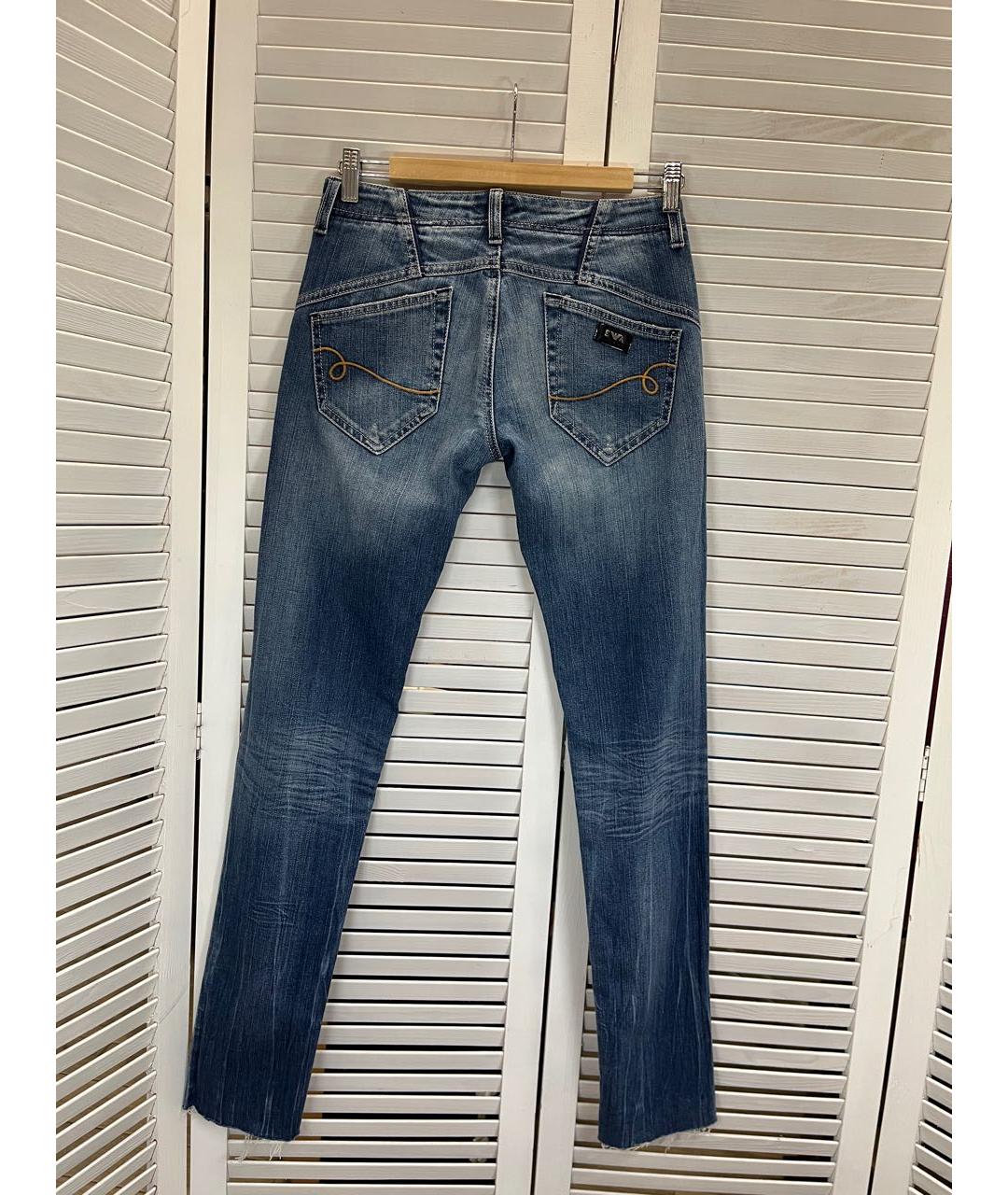 EMPORIO ARMANI Синие хлопко-эластановые джинсы слим, фото 6
