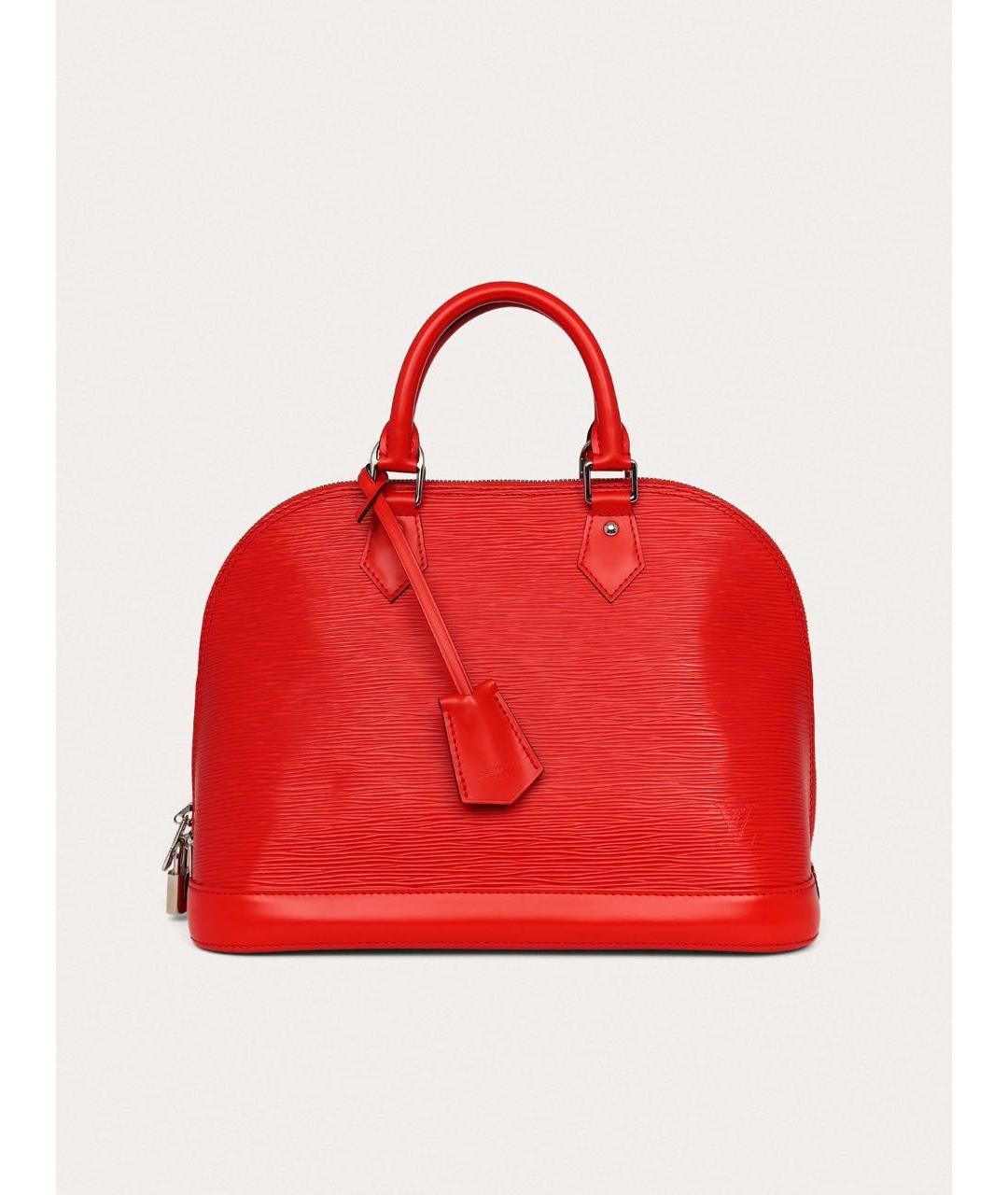 LOUIS VUITTON Красная кожаная сумка с короткими ручками, фото 9