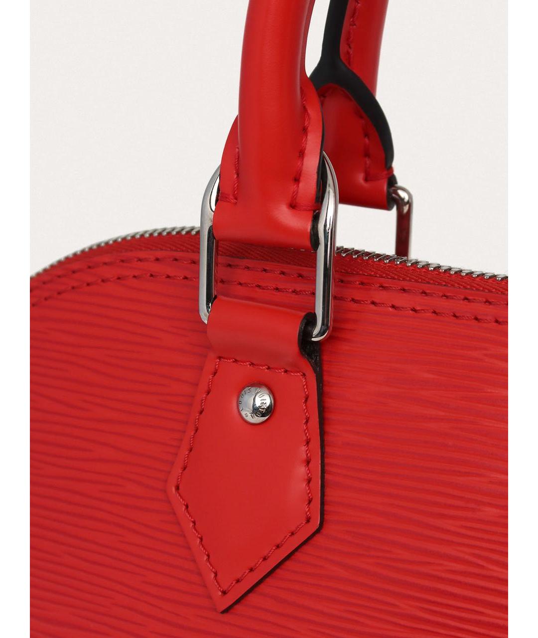 LOUIS VUITTON Красная кожаная сумка с короткими ручками, фото 6
