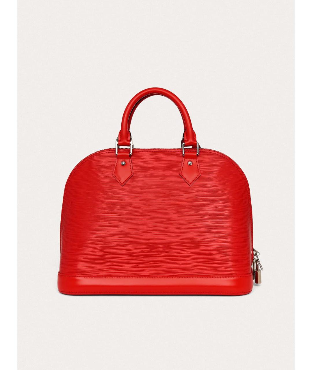 LOUIS VUITTON Красная кожаная сумка с короткими ручками, фото 3