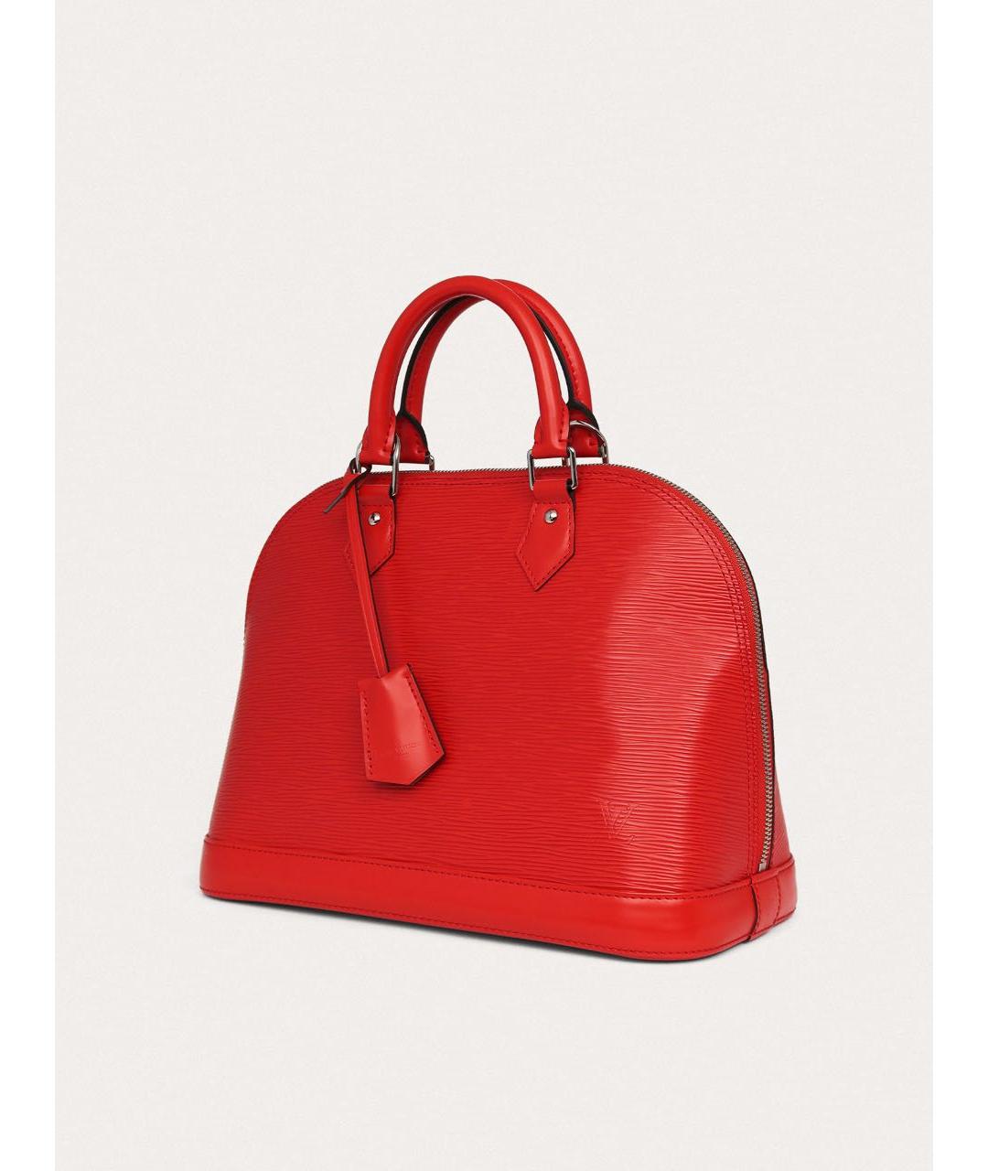 LOUIS VUITTON Красная кожаная сумка с короткими ручками, фото 2