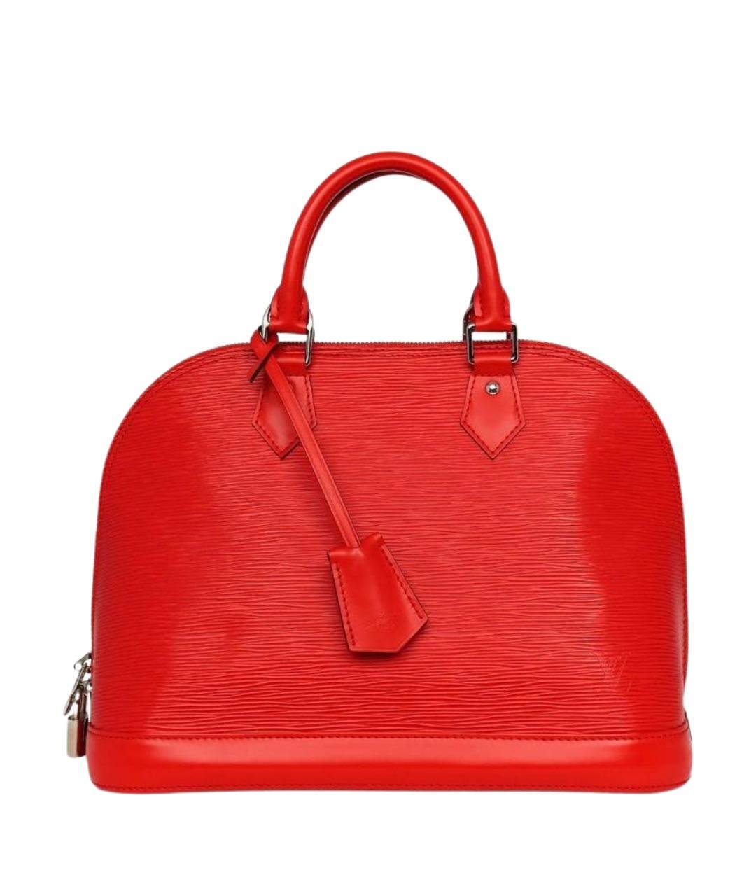 LOUIS VUITTON Красная кожаная сумка с короткими ручками, фото 1