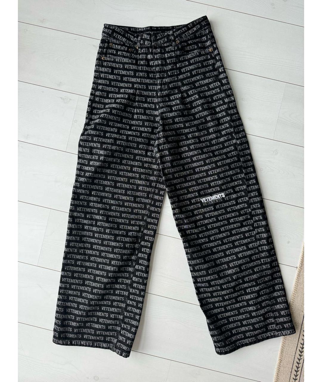 VETEMENTS Черные хлопковые прямые джинсы, фото 9