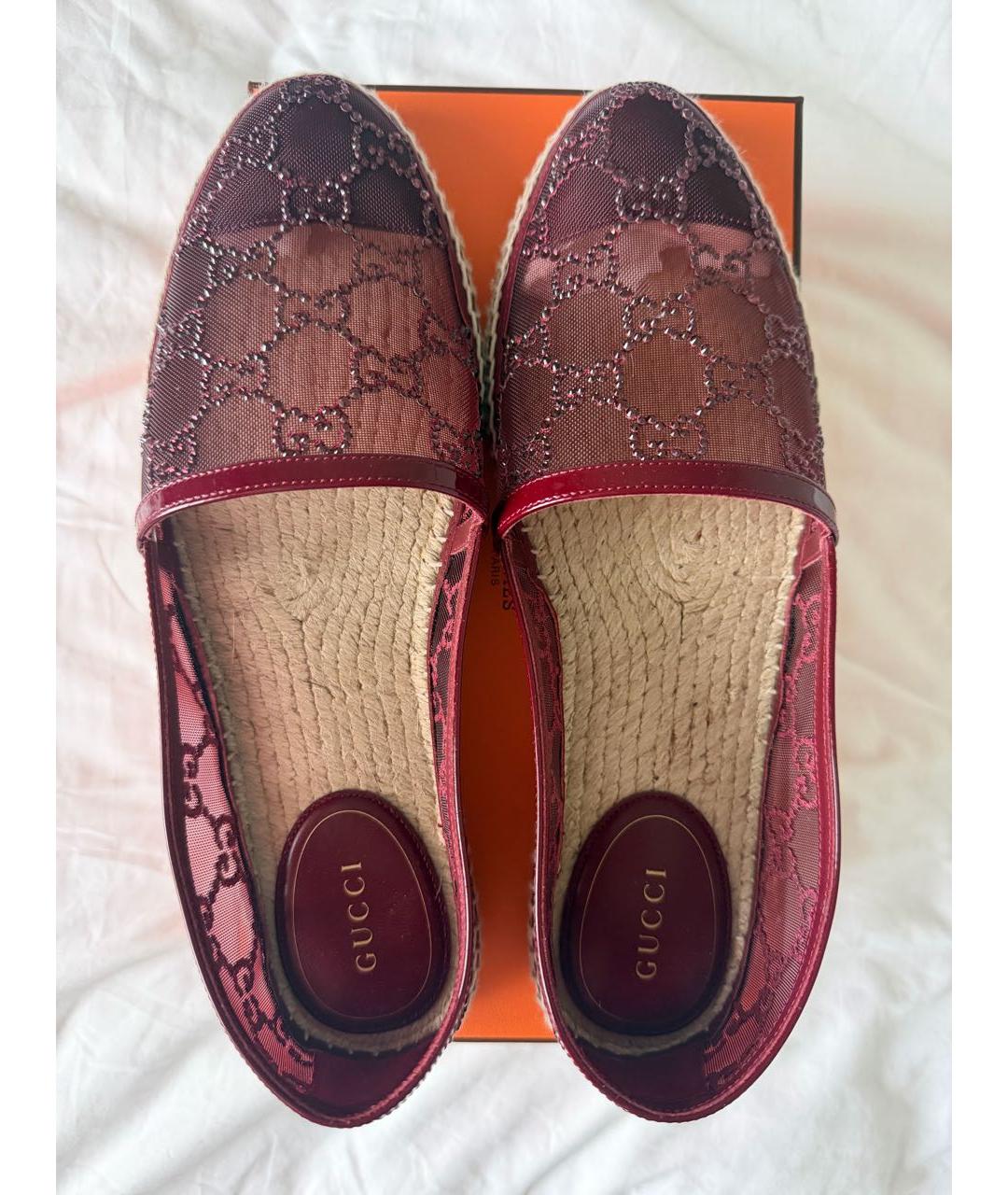GUCCI Бордовые эспадрильи, фото 3