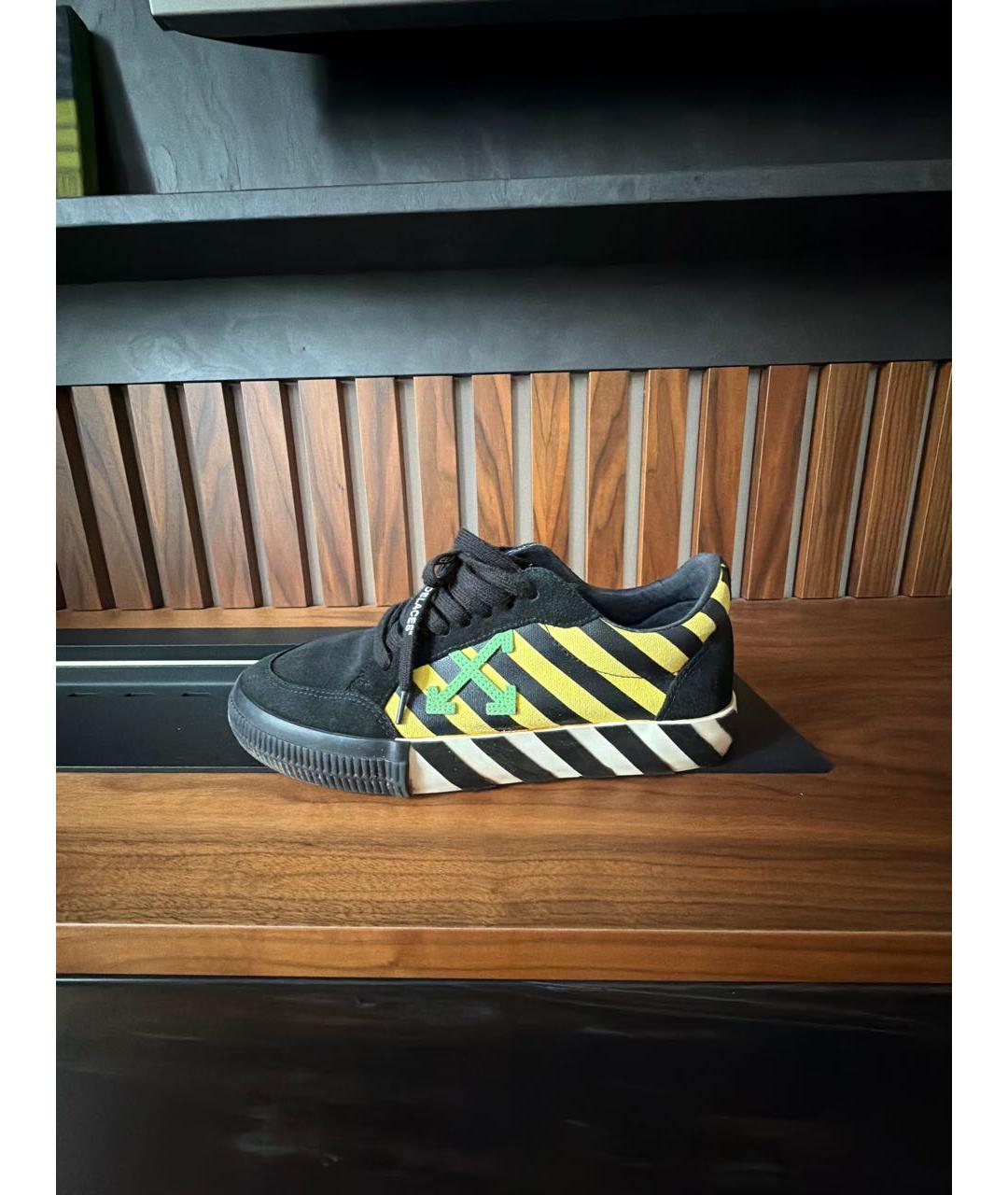 OFF-WHITE Черные замшевые низкие кроссовки / кеды, фото 4