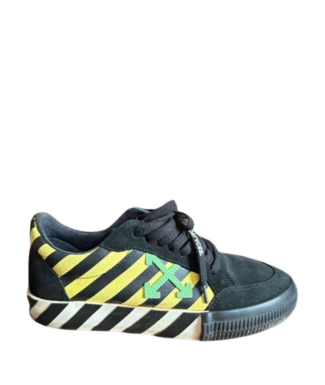 OFF-WHITE Черные замшевые низкие кроссовки / кеды, фото 1