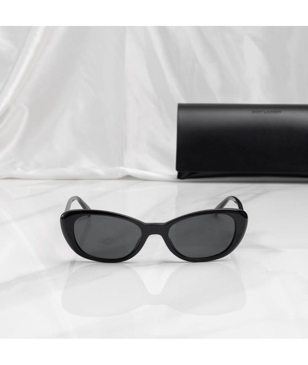 SAINT LAURENT Черные пластиковые солнцезащитные очки, фото 7
