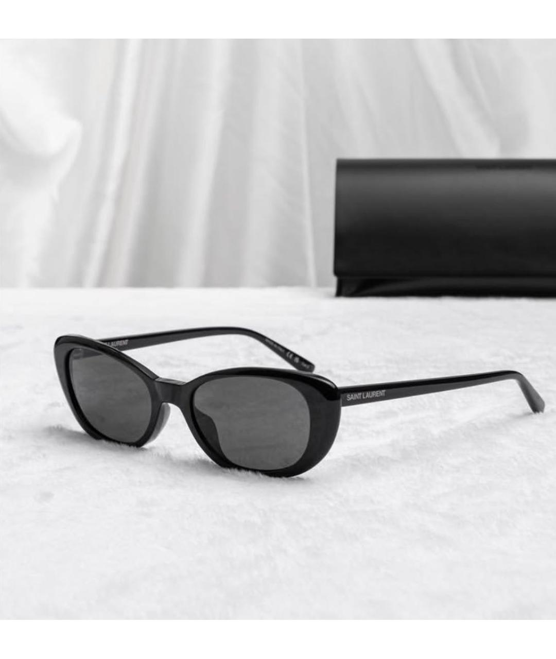 SAINT LAURENT Черные пластиковые солнцезащитные очки, фото 3