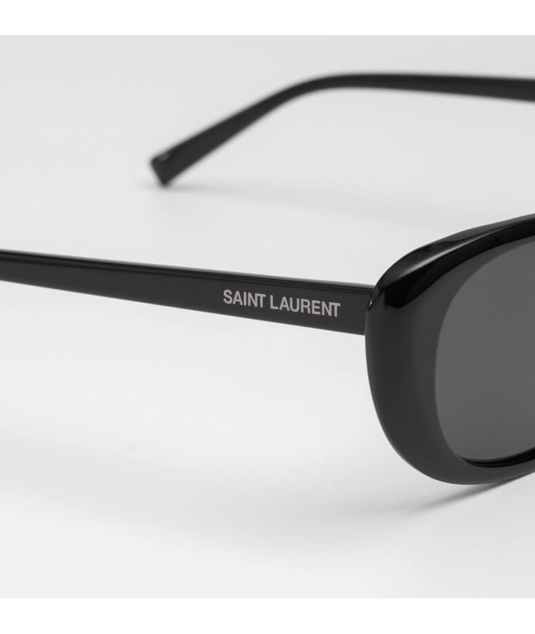 SAINT LAURENT Черные пластиковые солнцезащитные очки, фото 4