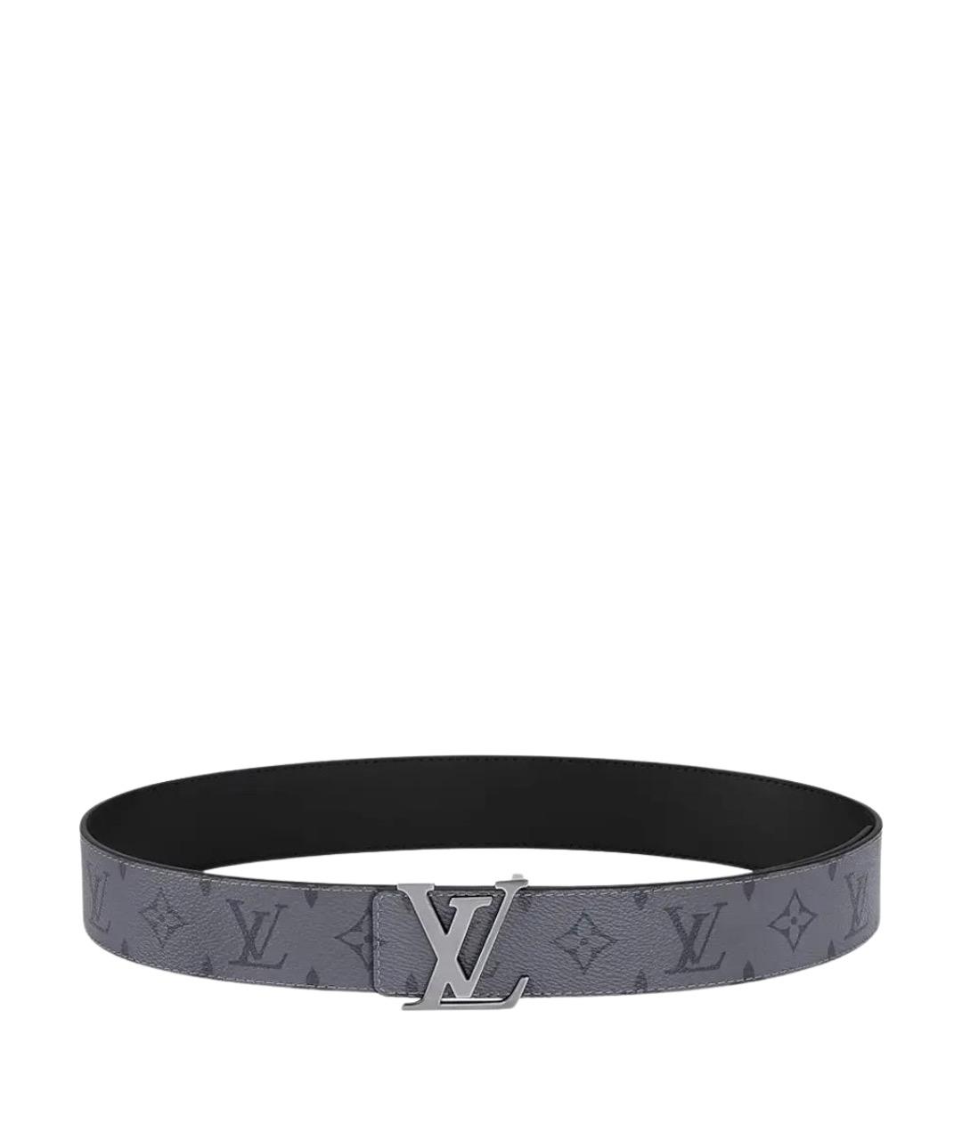 LOUIS VUITTON Антрацитовый кожаный ремень, фото 1