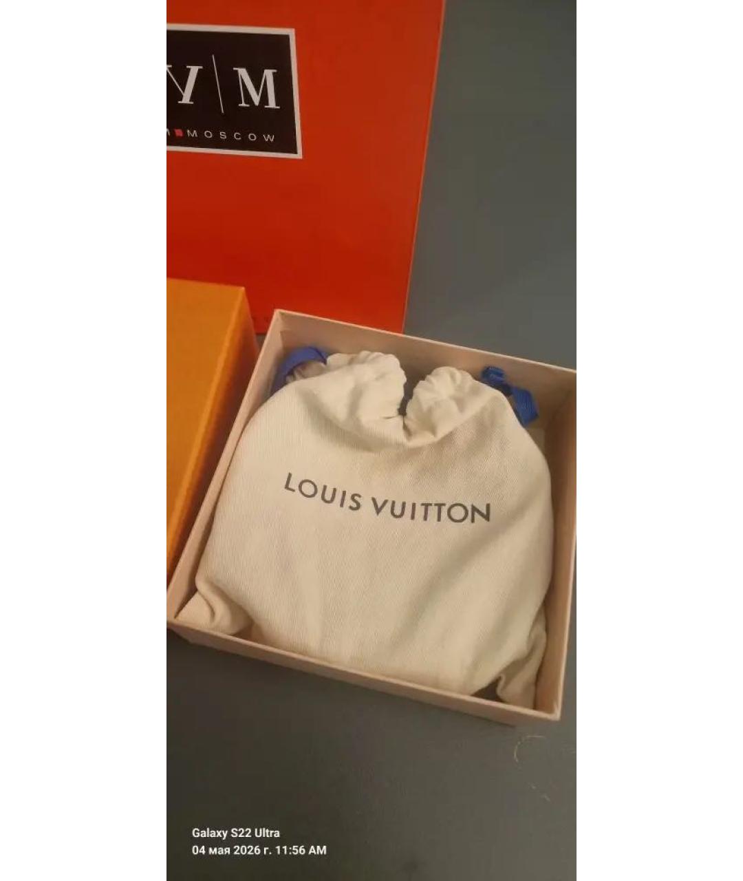 LOUIS VUITTON Антрацитовый кожаный ремень, фото 5