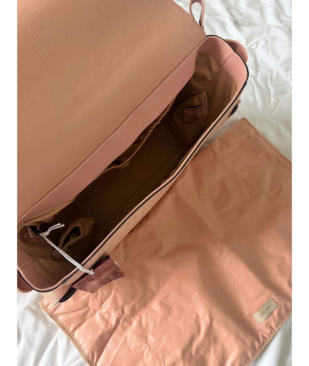 GUCCI Коралловая кожаная дорожная/спортивная сумка, фото 4