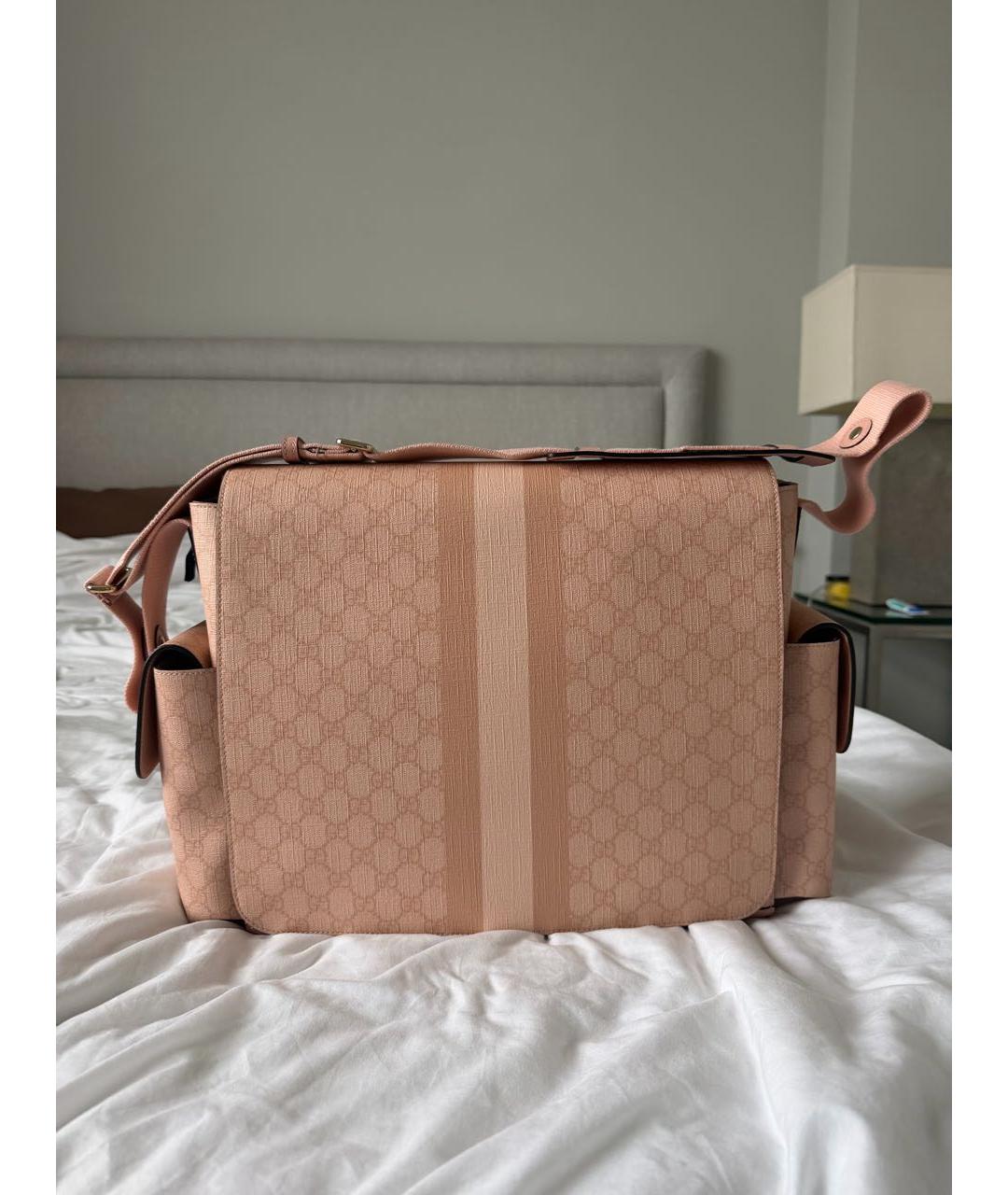 GUCCI Коралловая кожаная дорожная/спортивная сумка, фото 3