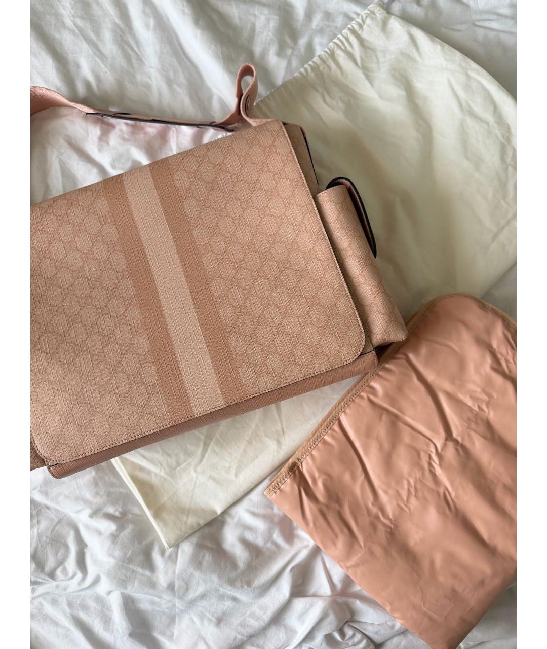 GUCCI Коралловая кожаная дорожная/спортивная сумка, фото 5
