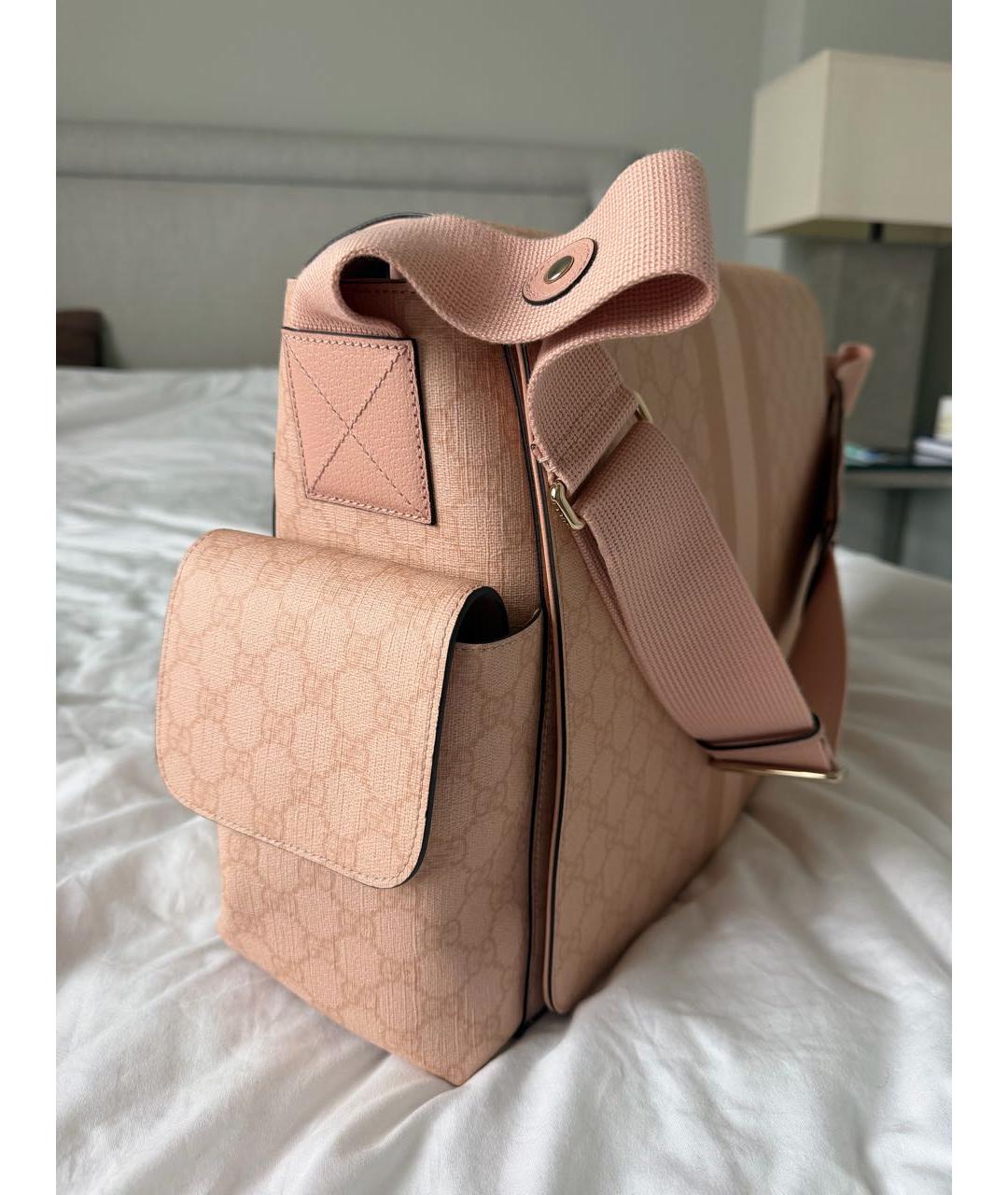 GUCCI Коралловая кожаная дорожная/спортивная сумка, фото 2