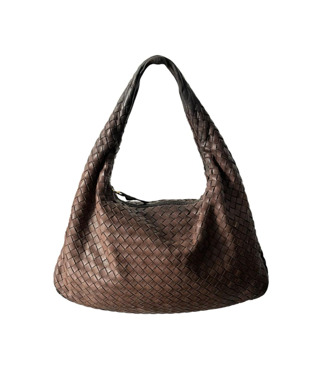 BOTTEGA VENETA Коричневая кожаная сумка с короткими ручками, фото 8