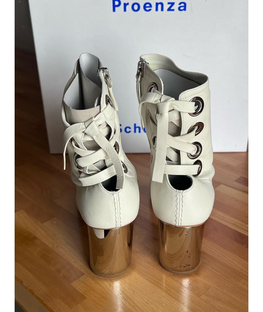 PROENZA SCHOULER Белые кожаные ботильоны, фото 4